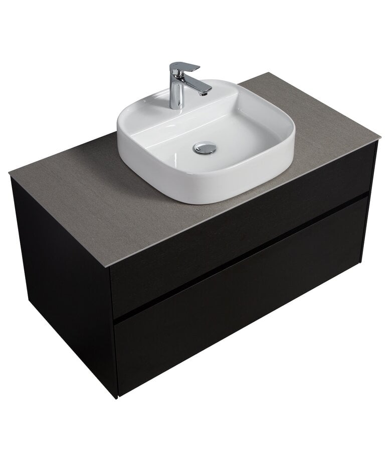 Badplaats Badkamermeubel Hamilton 100cm - Zwart Houtnerf