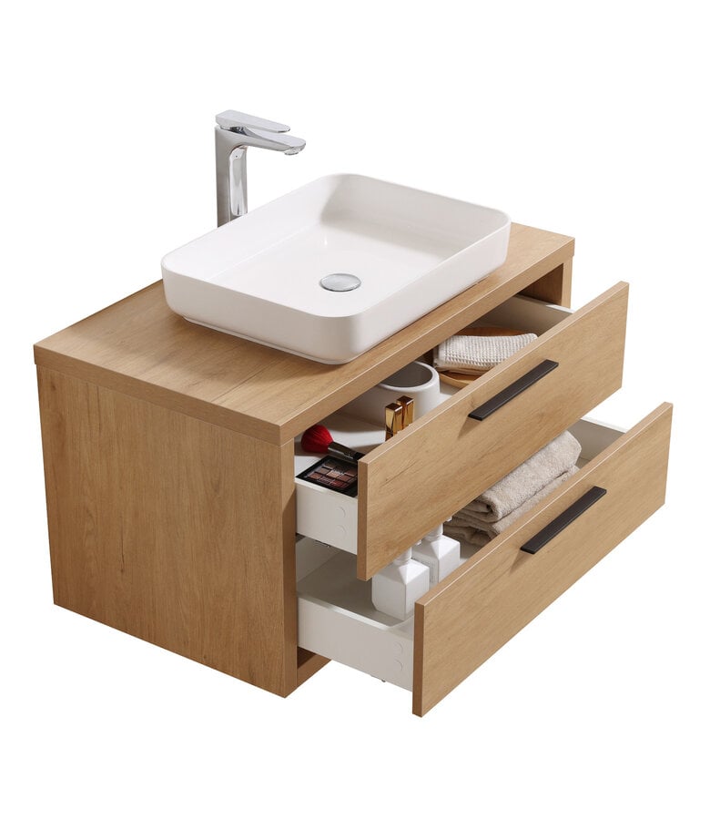 Badplaats Badkamermeubel Indiana 90cm Met Spiegel - Eiken