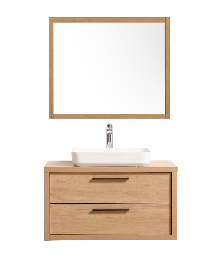 Badplaats Badkamermeubel Indiana 90cm Met Spiegel - Eiken