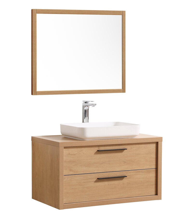 badplaats Badkamermeubel Indiana 90cm met spiegel - eiken