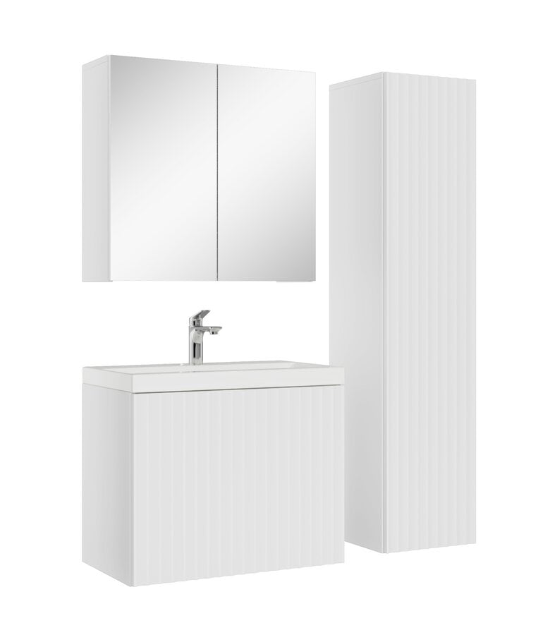 badplaats Badkamermeubel Malta 60cm complete set met spiegelkast - wit