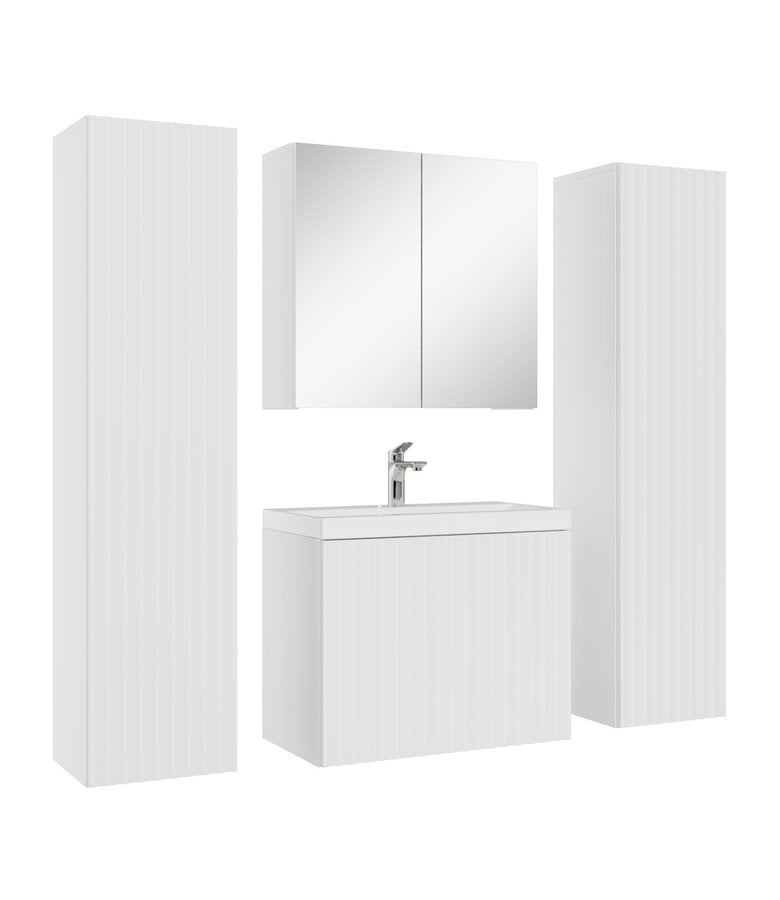 badplaats Badkamermeubel Malta XL 60cm complete set met spiegelkast - wit