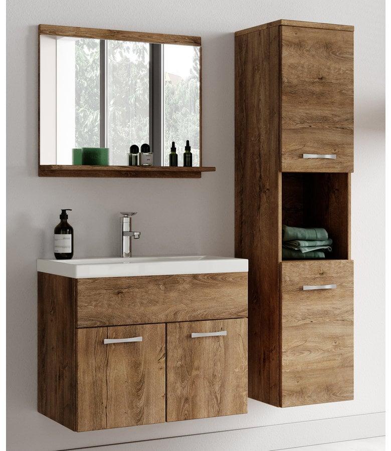 Badplaats Badkamermeubel Montreal 01 60cm Met Wastafel - Bruin Eiken