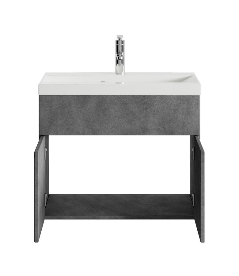 Badplaats Badkamermeubel Montreal 01 60cm Met Wastafel - Donker Grijs