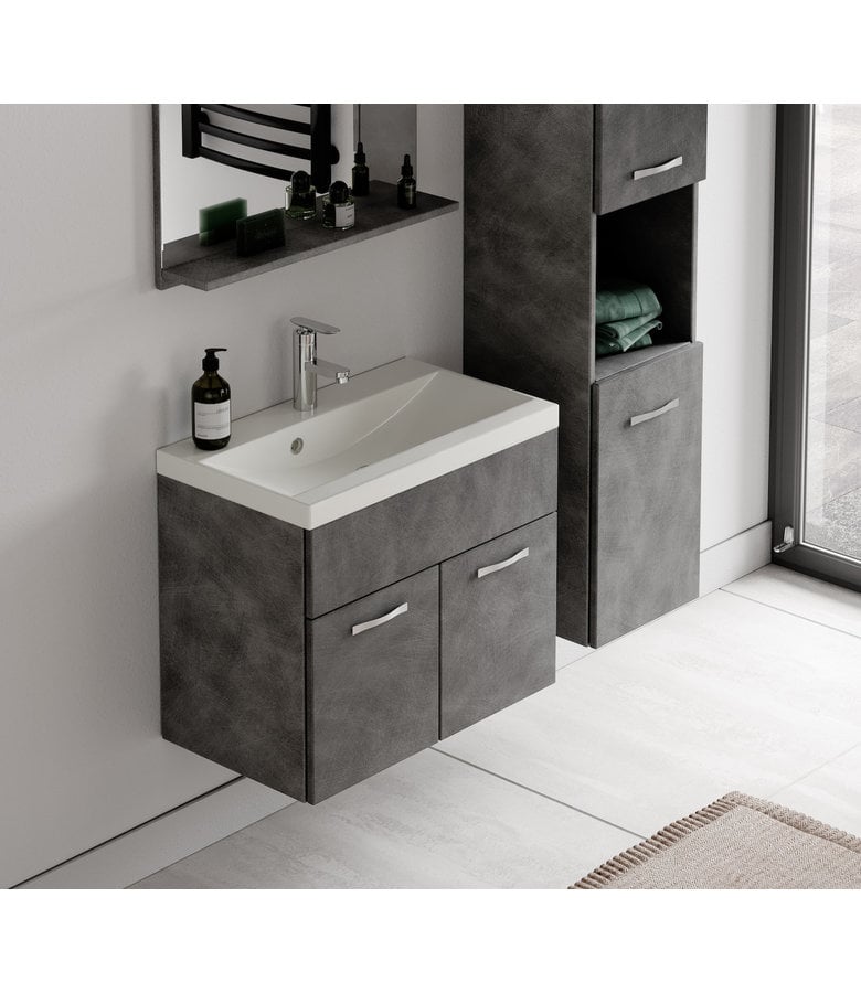 Badplaats Badkamermeubel Montreal 01 60cm Met Wastafel - Donker Grijs