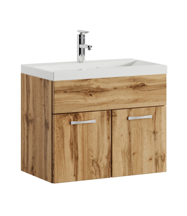 badplaats Badkamermeubel Montreal 01 60cm met wastafel - eiken