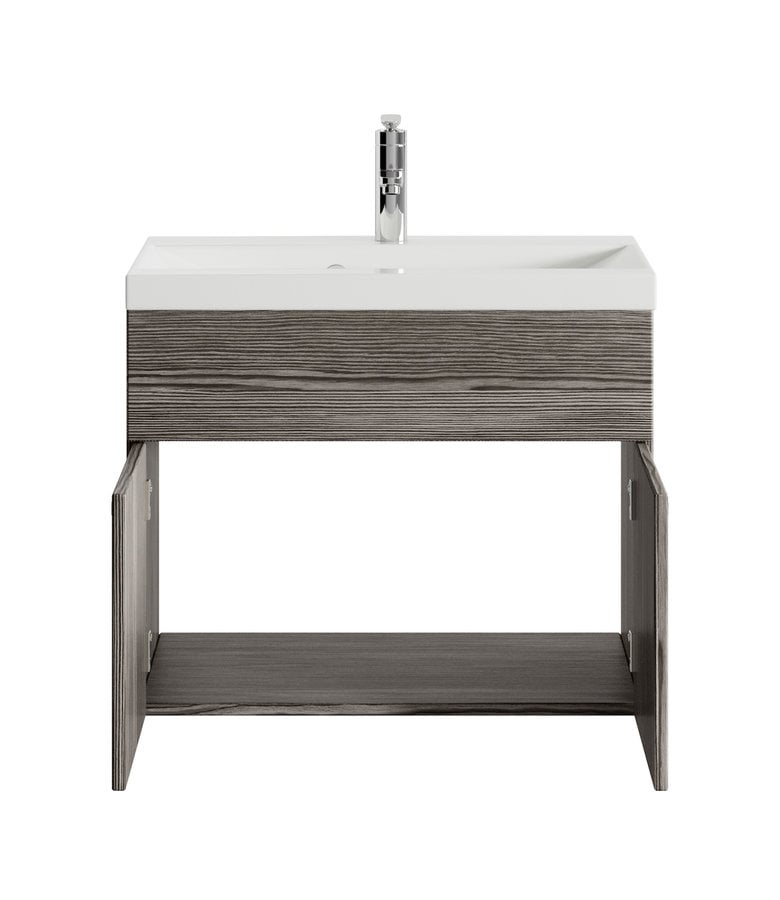 Badplaats Badkamermeubel Montreal 01 60cm Met Wastafel - Grijs Eiken