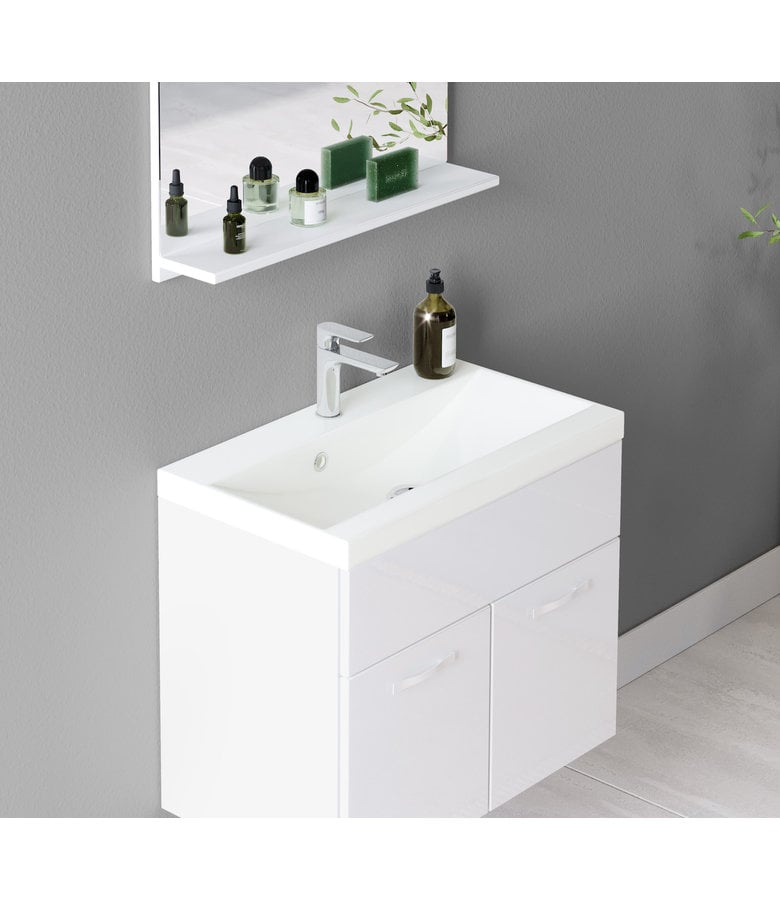 Badplaats Badkamermeubel Montreal 01 60cm Met Wastafel - Hoogglans Wit