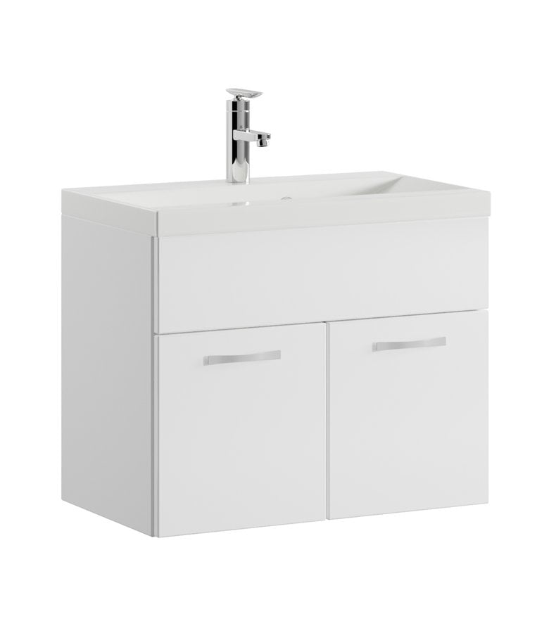 badplaats Badkamermeubel Montreal 01 60cm met wastafel - hoogglans wit