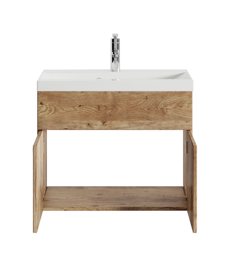 Badplaats Badkamermeubel Montreal 01 60cm Met Wastafel - Kastanje Eiken