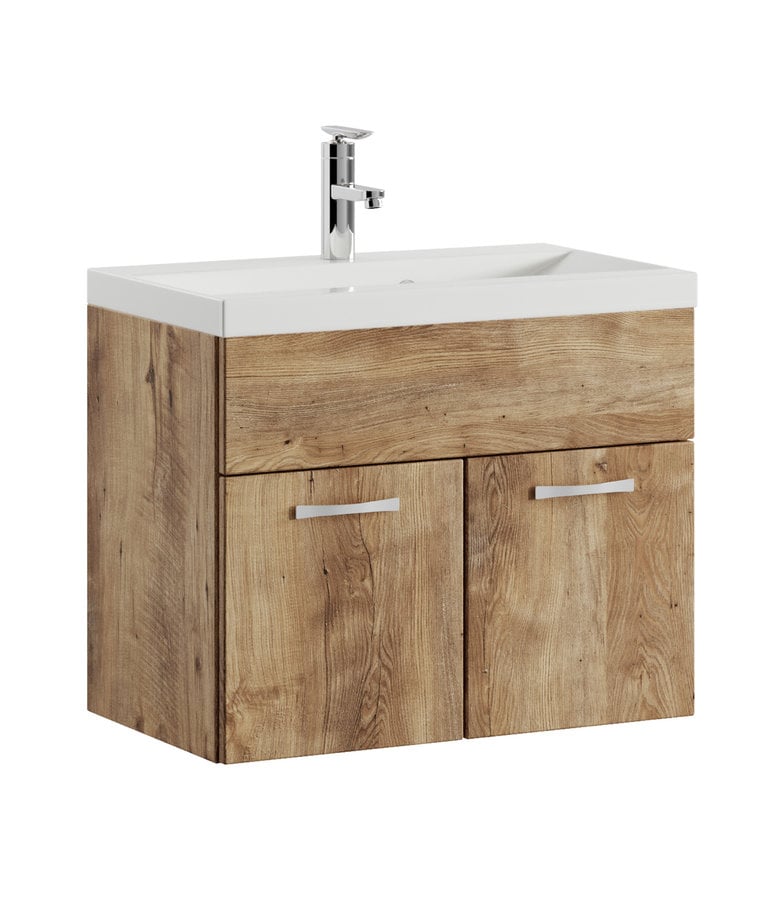 badplaats Badkamermeubel Montreal 01 60cm met wastafel - kastanje eiken badplaats Badkamermeubel Montreal 01 60cm met wastafel - kastanje eiken