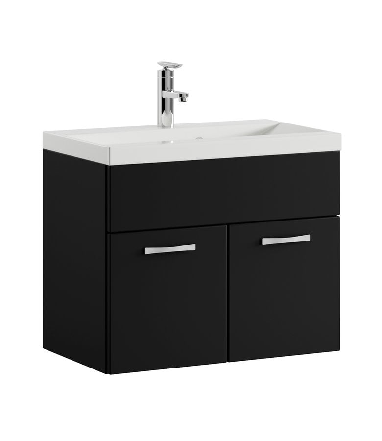 badplaats Badkamermeubel Montreal 01 60cm met wastafel - mat zwart