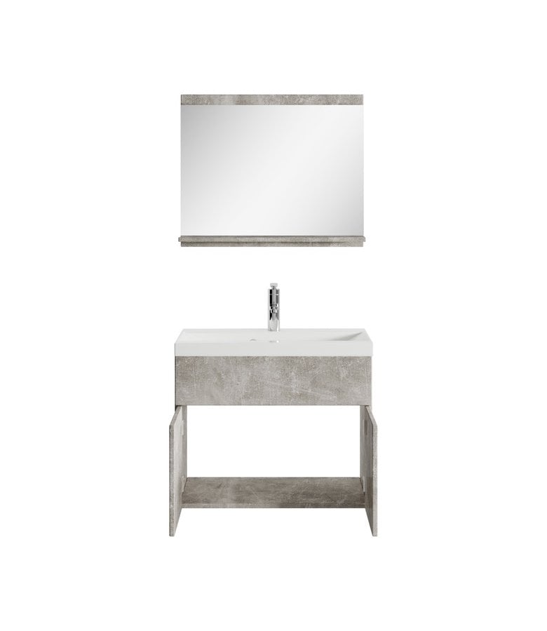 Badplaats Badkamermeubel Montreal 02 60cm Met Spiegel - Beton Grijs