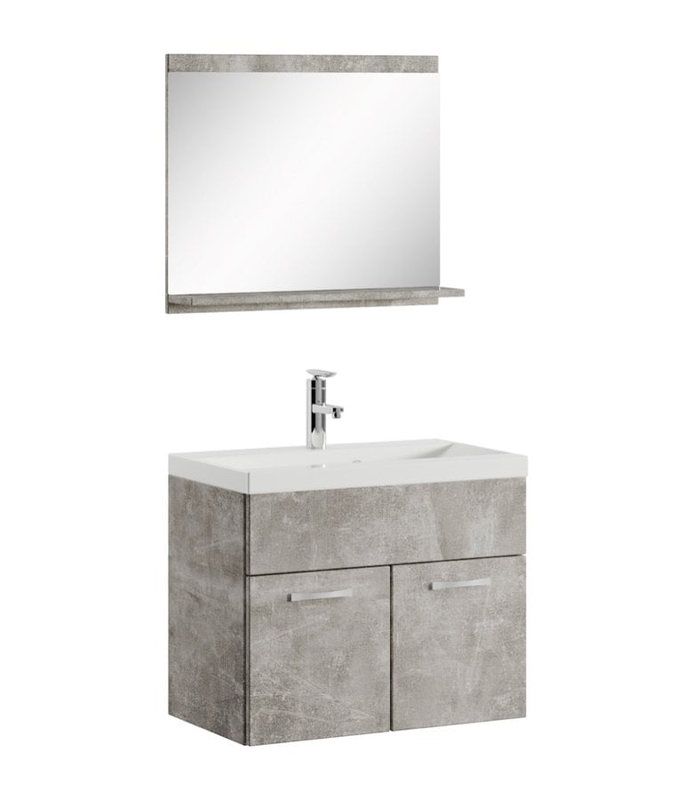 badplaats Badkamermeubel Montreal 02 60cm met spiegel - beton grijs