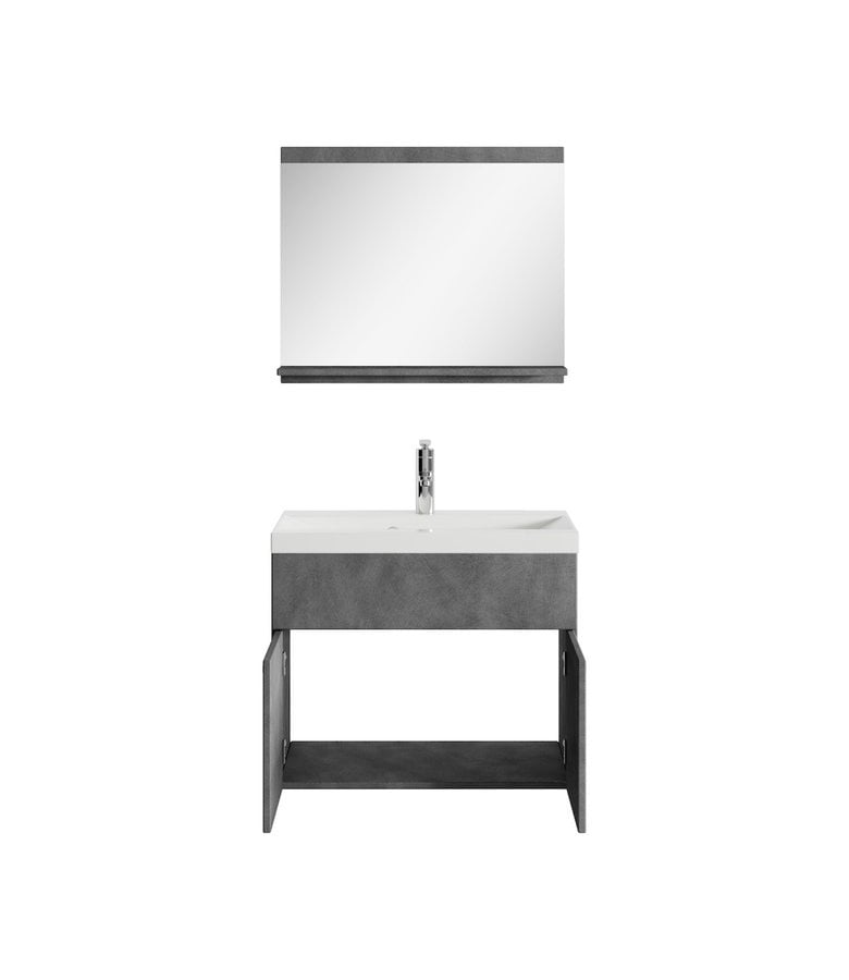 Badplaats Badkamermeubel Montreal 02 60cm Met Spiegel - Donker Grijs