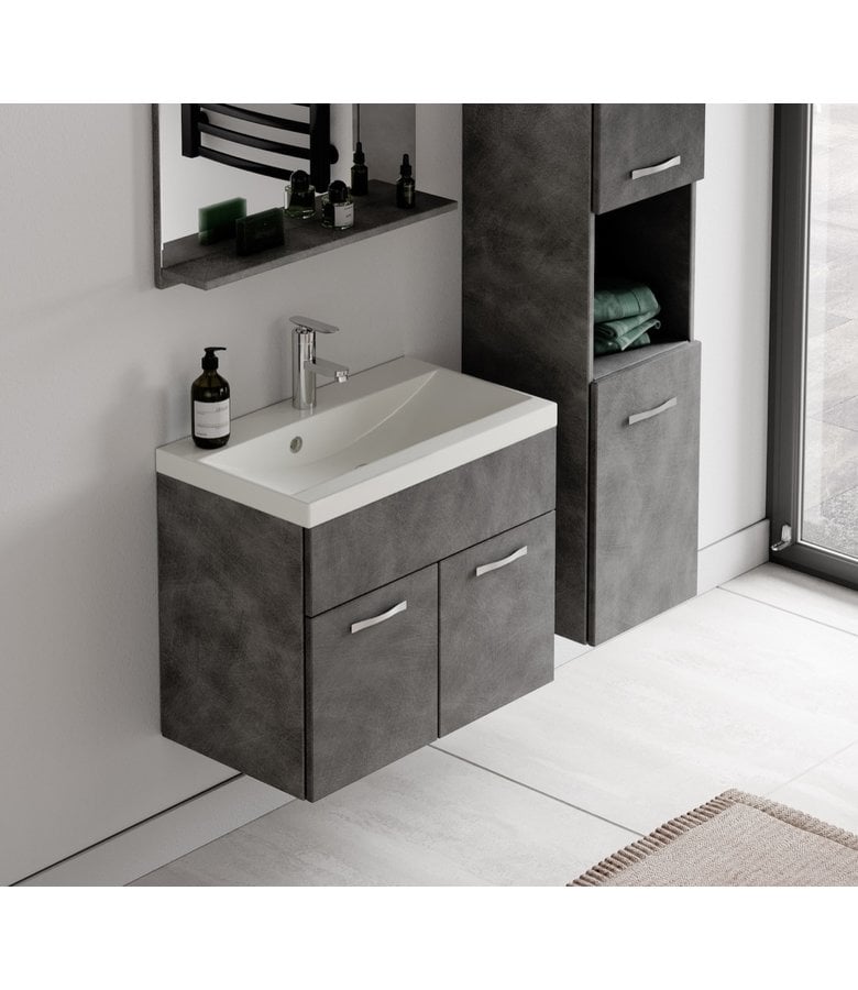 Badplaats Badkamermeubel Montreal 02 60cm Met Spiegel - Donker Grijs