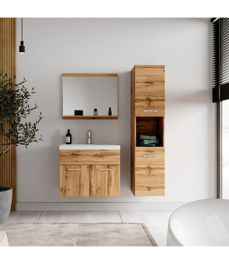 Badplaats Badkamermeubel Montreal 02 60cm Met Spiegel - Eiken