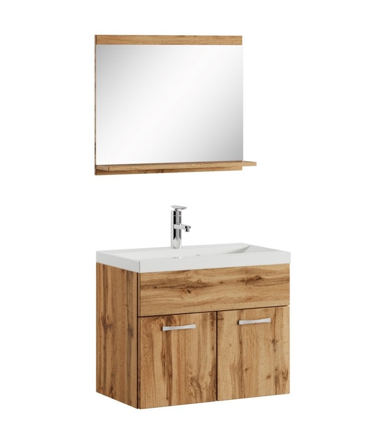 badplaats Badkamermeubel Montreal 02 60cm met spiegel - eiken