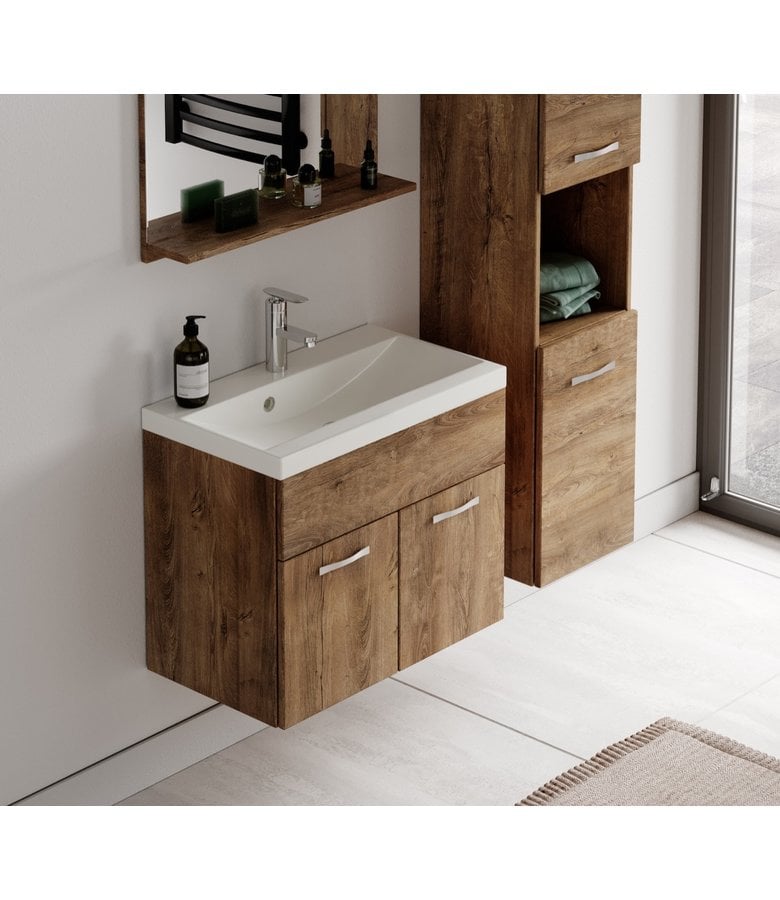Badplaats Badkamermeubel Montreal 60cm Complete Set - Bruin Eiken