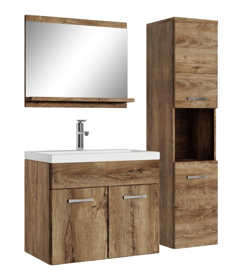 badplaats Badkamermeubel Montreal 60cm complete set - bruin eiken