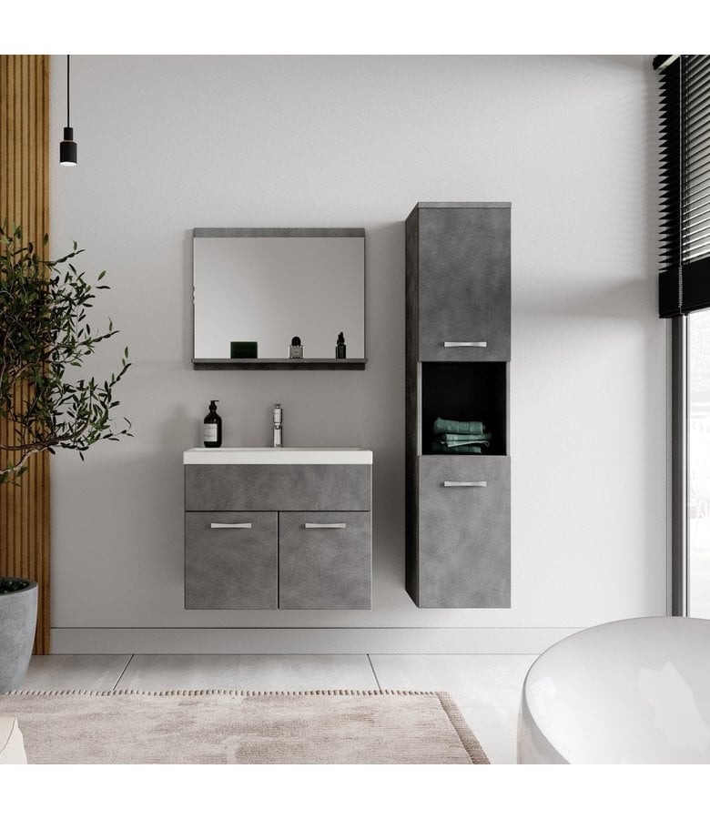Badplaats Badkamermeubel Montreal 60cm Complete Set - Donker Grijs