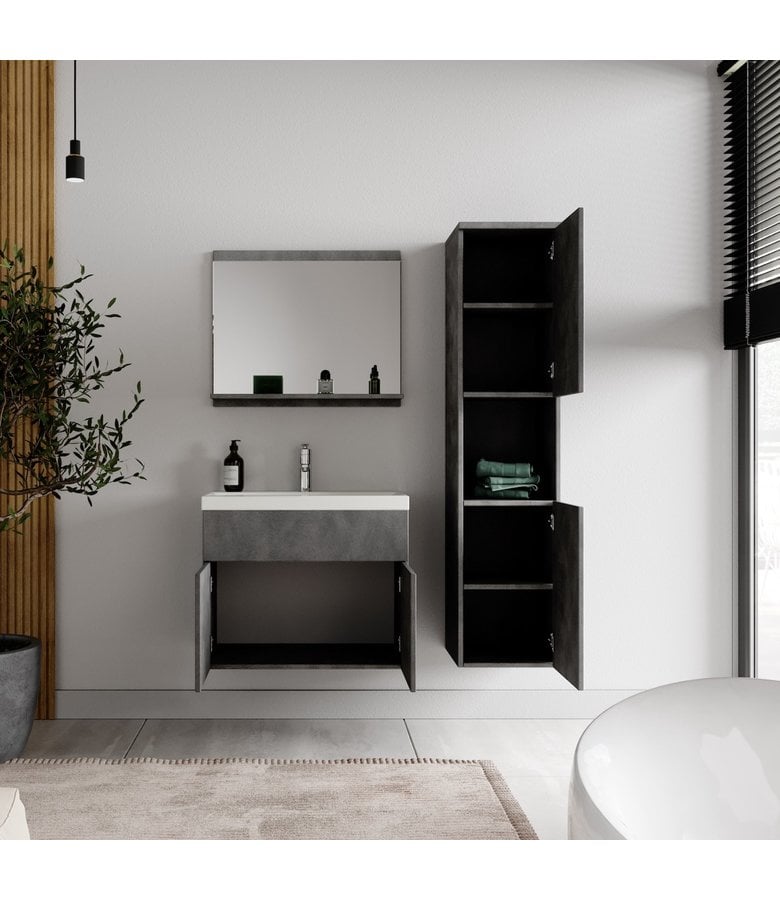 Badplaats Badkamermeubel Montreal 60cm Complete Set - Donker Grijs