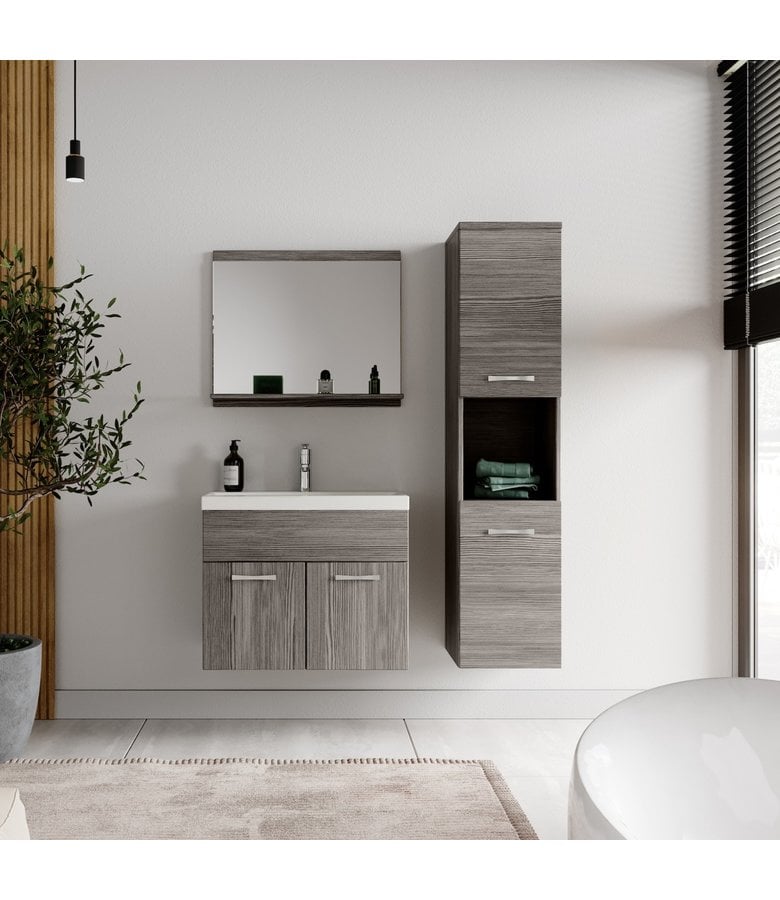 Badplaats Badkamermeubel Montreal 60cm Complete Set - Grijs Eiken