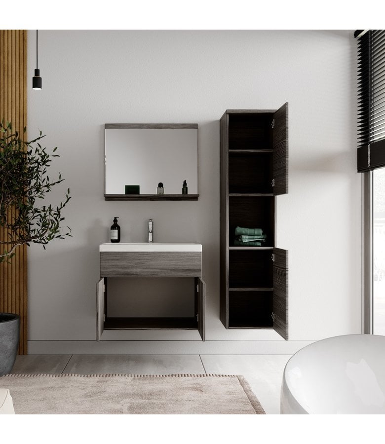 Badplaats Badkamermeubel Montreal 60cm Complete Set - Grijs Eiken