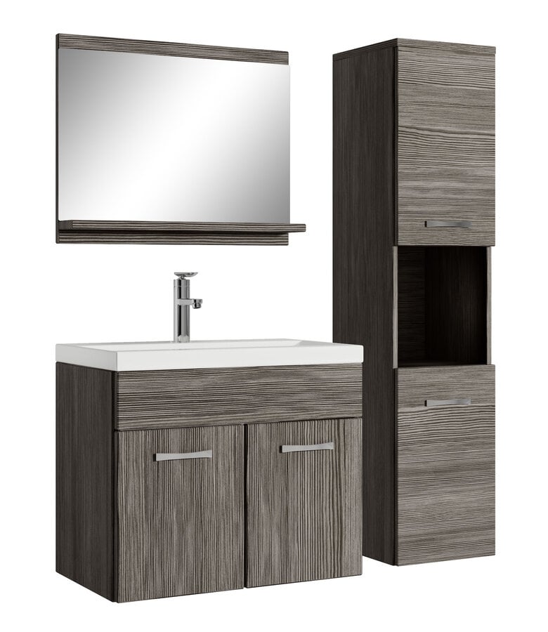 badplaats Badkamermeubel Montreal 60cm complete set - grijs eiken badplaats Badkamermeubel Montreal 60cm complete set - grijs eiken