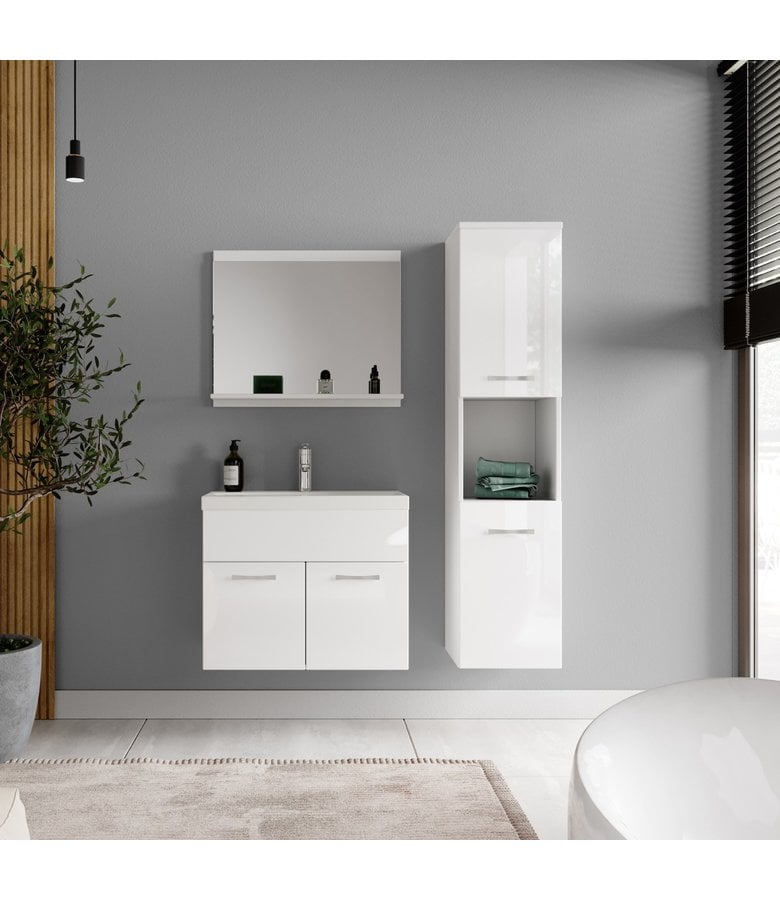 Badplaats Badkamermeubel Montreal 60cm Complete Set - Hoogglans Wit