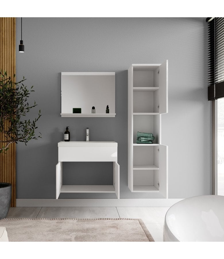 Badplaats Badkamermeubel Montreal 60cm Complete Set - Hoogglans Wit