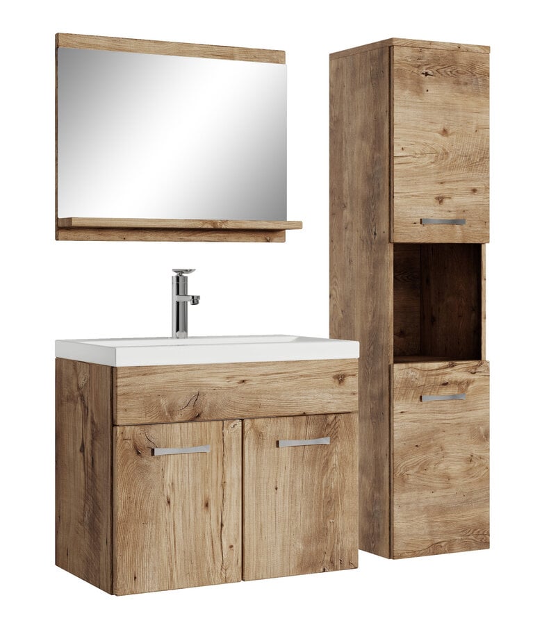 badplaats Badkamermeubel Montreal 60cm complete set - kastanje eiken badplaats Badkamermeubel Montreal 60cm complete set - kastanje eiken