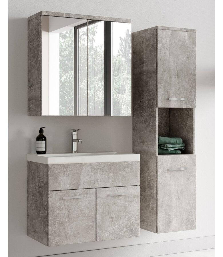 Badplaats Badkamermeubel Montreal 60cm Met Spiegelkast - Beton Grijs