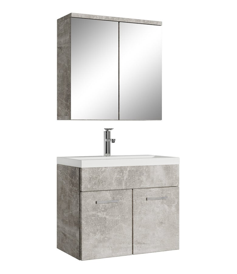 badplaats Badkamermeubel Montreal 60cm met spiegelkast - beton grijs