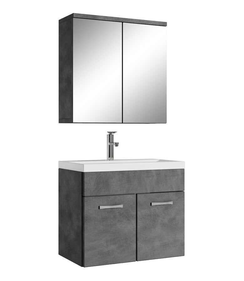 badplaats Badkamermeubel Montreal 60cm met spiegelkast - donker grijs