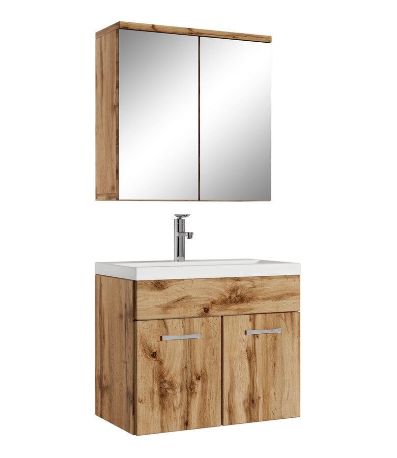 badplaats Badkamermeubel Montreal 60cm met spiegelkast - eiken