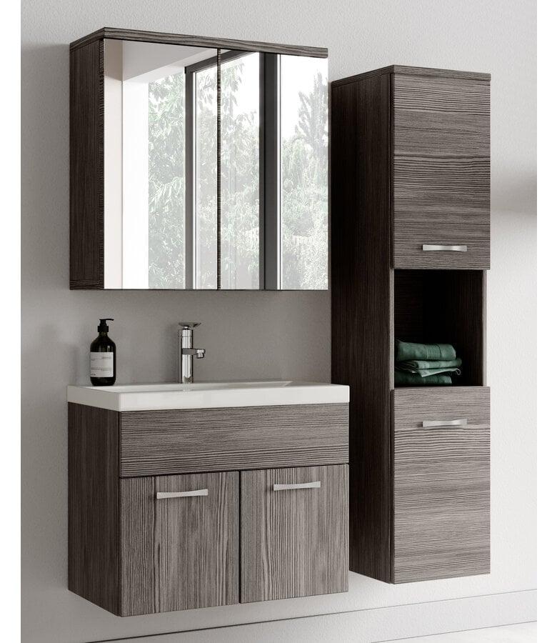 Badplaats Badkamermeubel Montreal 60cm Met Spiegelkast - Grijs Eiken