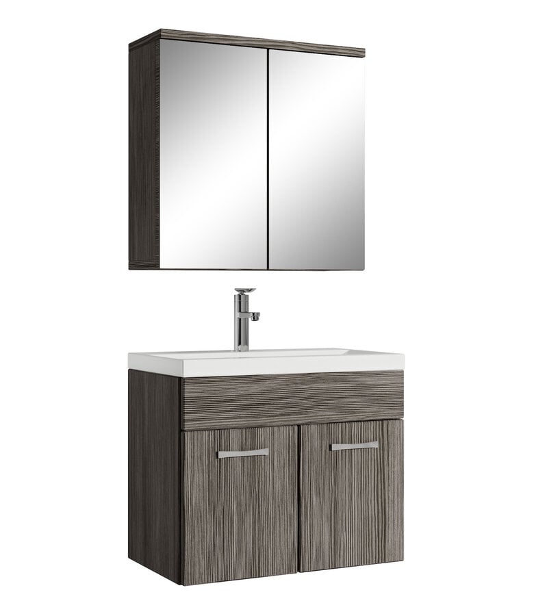 badplaats Badkamermeubel Montreal 60cm met spiegelkast - grijs eiken