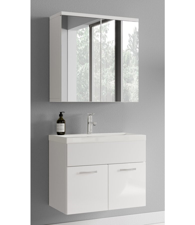 Badplaats Badkamermeubel Montreal 60cm Met Spiegelkast - Hoogglans Wit