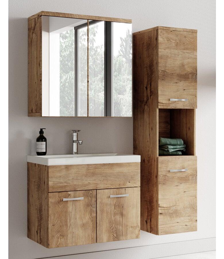 Badplaats Badkamermeubel Montreal 60cm Met Spiegelkast - Kastanje Eiken