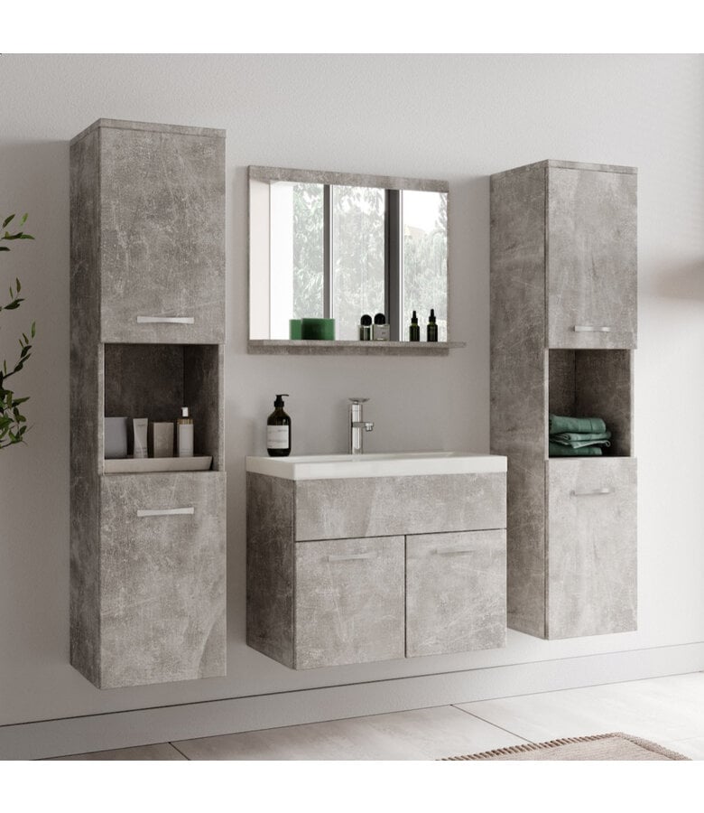 Badplaats Badkamermeubel Montreal XL 60cm Complete Set - Beton Grijs