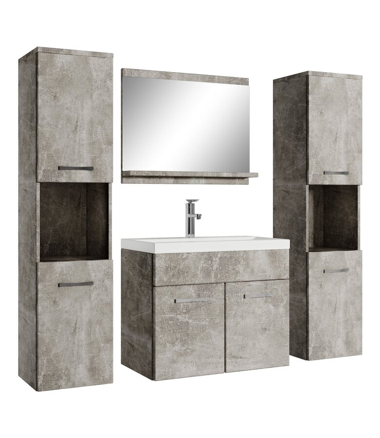 badplaats Badkamermeubel Montreal XL 60cm complete set - beton grijs