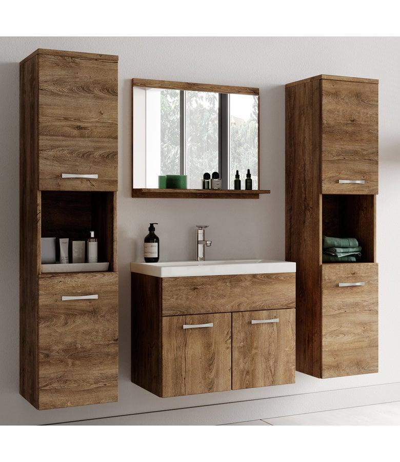 Badplaats Badkamermeubel Montreal XL 60cm Complete Set - Bruin Eiken