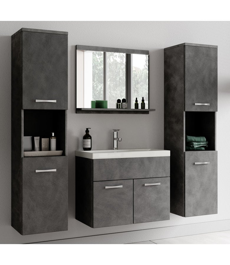 Badplaats Badkamermeubel Montreal XL 60cm Complete Set - Donker Grijs