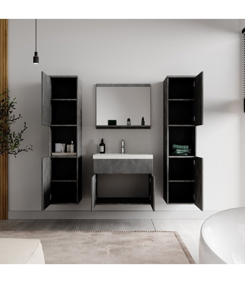 Badplaats Badkamermeubel Montreal XL 60cm Complete Set - Donker Grijs