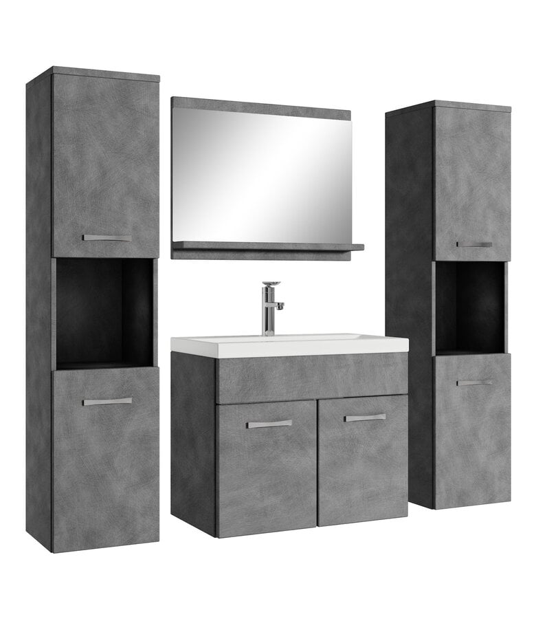 badplaats Badkamermeubel Montreal XL 60cm complete set - donker grijs