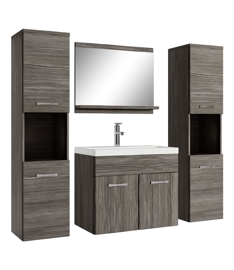 badplaats Badkamermeubel Montreal XL 60cm complete set - grijs eiken badplaats Badkamermeubel Montreal XL 60cm complete set - grijs eiken