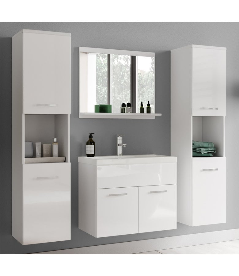 Badplaats Badkamermeubel Montreal XL 60cm Complete Set - Hoogglans Wit