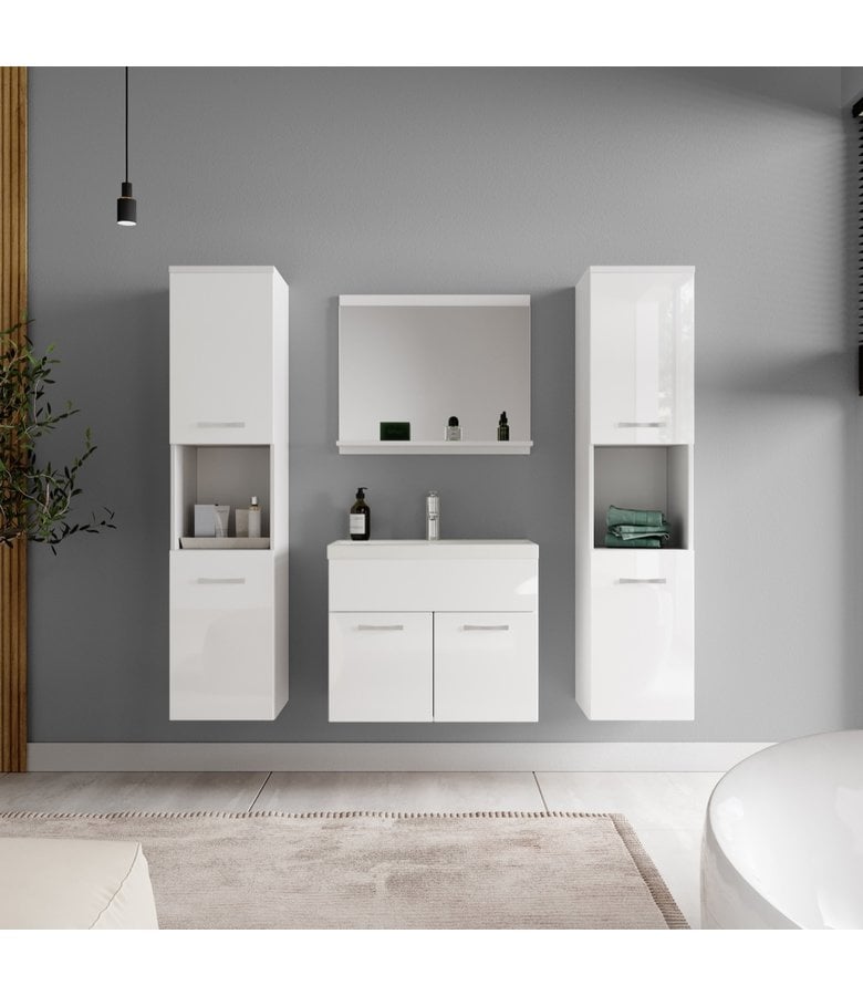 Badplaats Badkamermeubel Montreal XL 60cm Complete Set - Hoogglans Wit