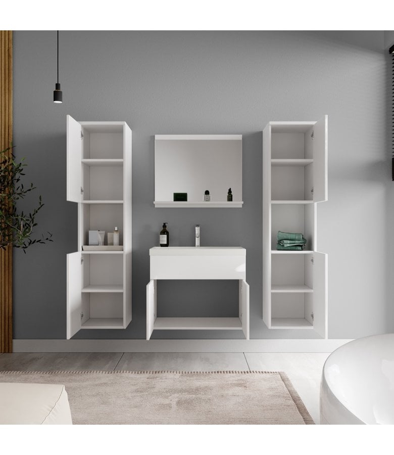Badplaats Badkamermeubel Montreal XL 60cm Complete Set - Hoogglans Wit